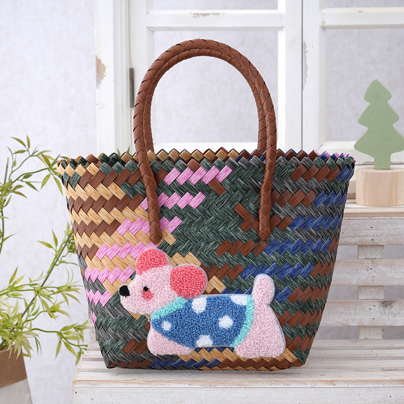 Women's Curtain Cloth Large Capacity Woven Gift Bags