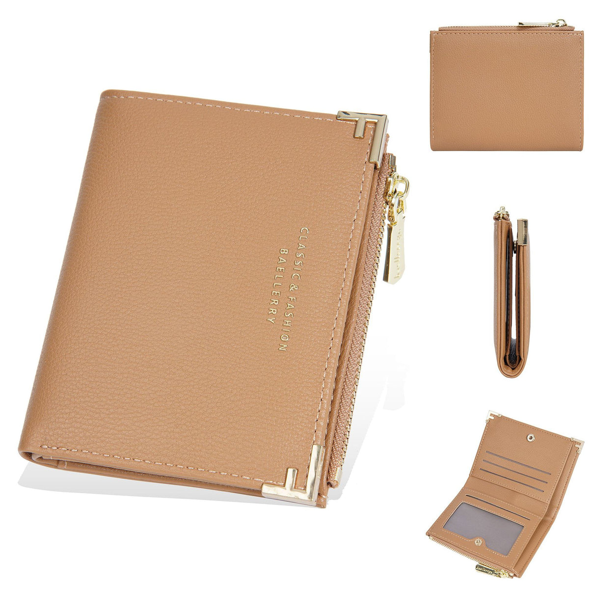 Women's Short Simple Two-fold Zipper Fashion Ladies Wallet