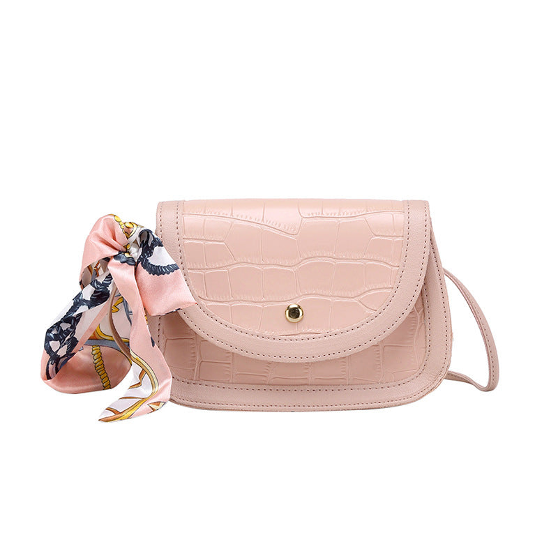 Women's Silk Scarf Fashion Crocodile Pattern Stone Women's Shoulder Bag
