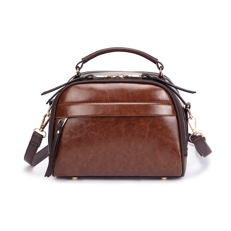 Women's Retro Style Oil Wax Leather More Than Women's Messenger Bag