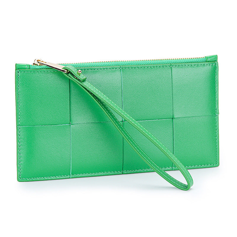 Leather Long Clutch Fashion Woven Large Ladies Wallets