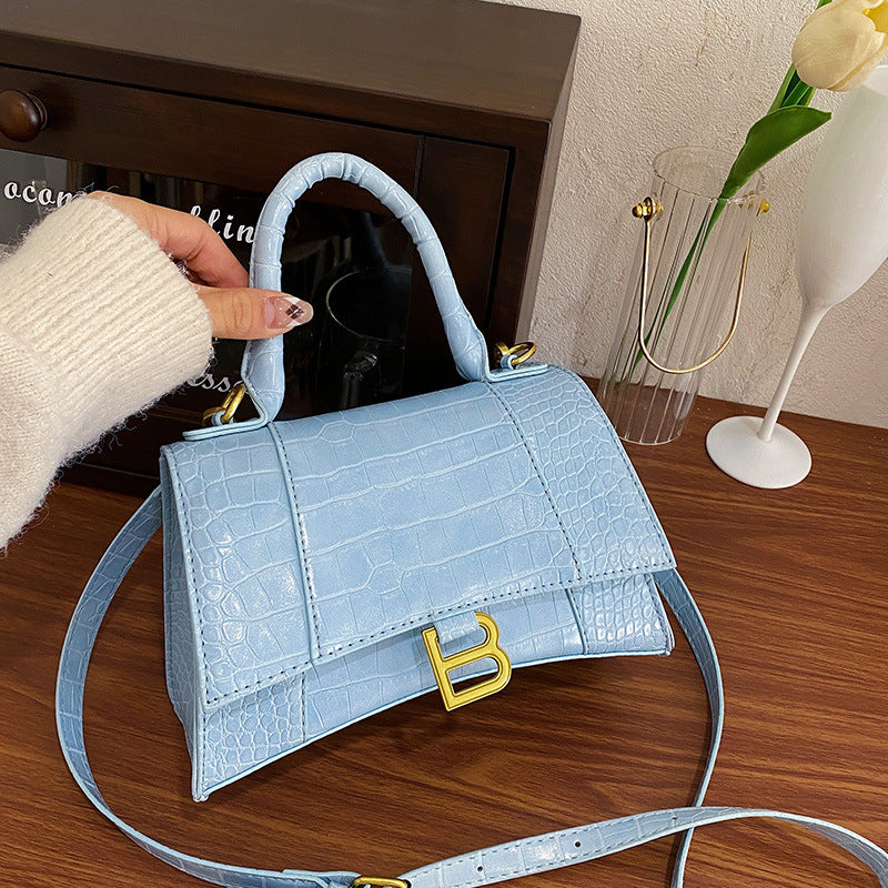 Women's Hourglass Crocodile Pattern Western Style Trendy High Quality Small Square Bags