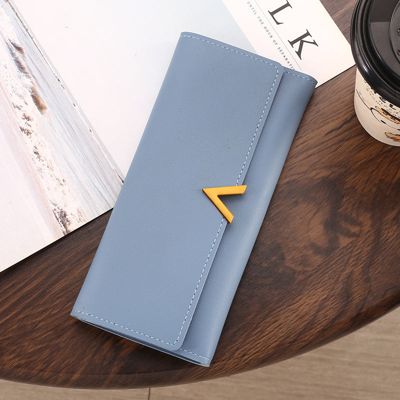 Women's Korean Long Color Matching Simple Clutch Multifunctional Zipper Ladies Wallet