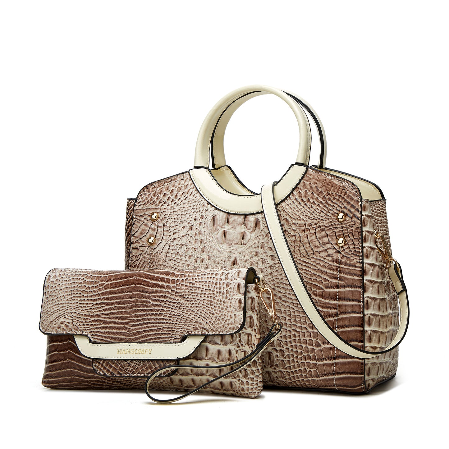 Women's Elegant Fashion Crocodile Pattern Large Capacity Handbags