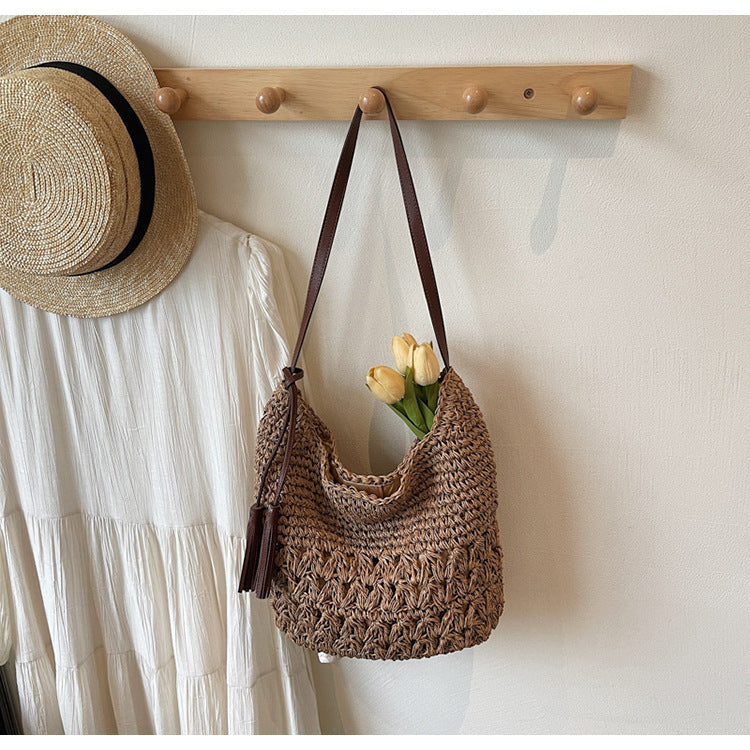 Summer Seaside Vacation Style Beach Fashion Straw Women's Shoulder Bag