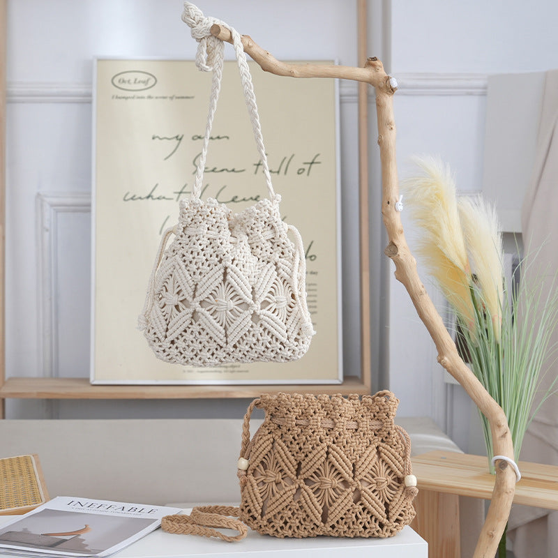 Women's Ingot Hollowed Fashion Woven Portable Simplicity Bags