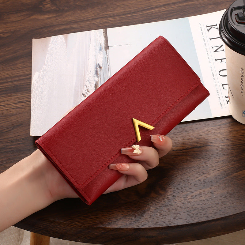 Women's Korean Long Color Matching Simple Clutch Multifunctional Zipper Ladies Wallet