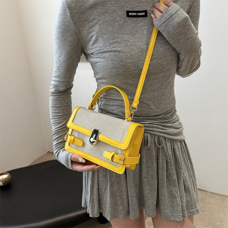 Trendy Contrast Color Western Style Portable Women's Shoulder Bag