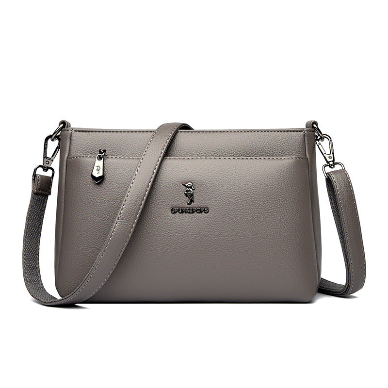 Women's Color Soft Leather Large Capacity More Than Crossbody Bags