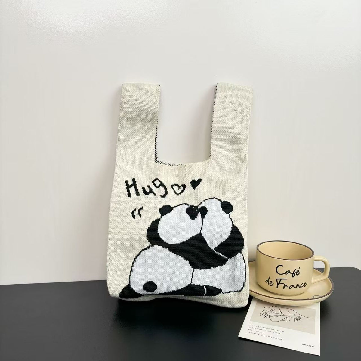 Women's Cute Panda Knitted Gift Niche High-grade Women's Handbag