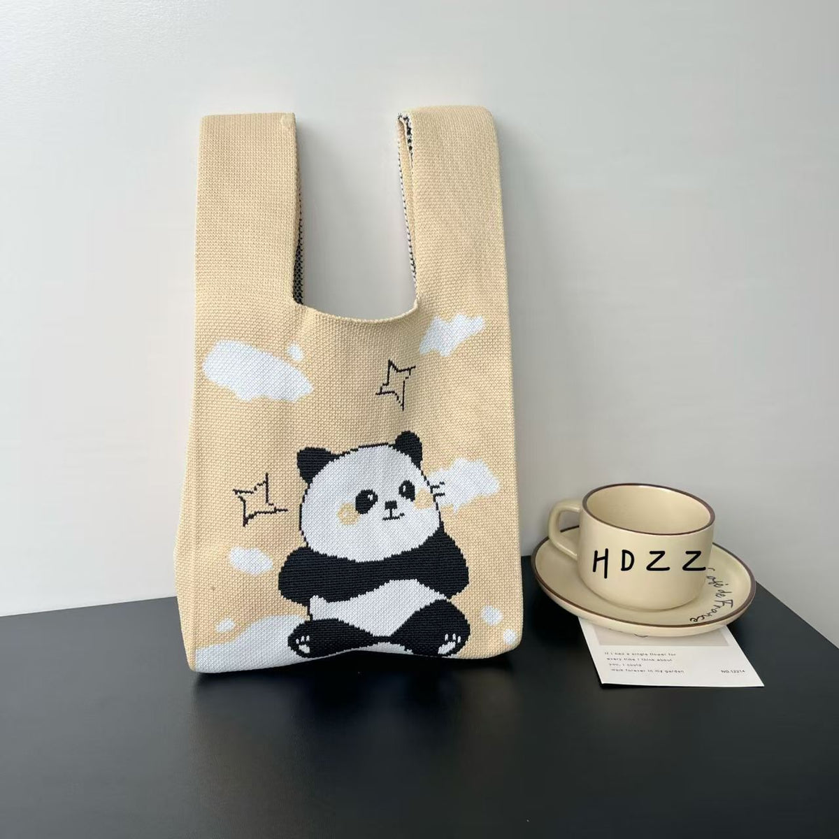 Women's Cute Panda Knitted Gift Niche High-grade Women's Handbag