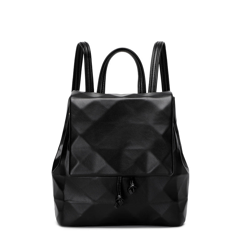 Women's Geometric Rhombus Fashionable Solid Color Drawstring Backpacks