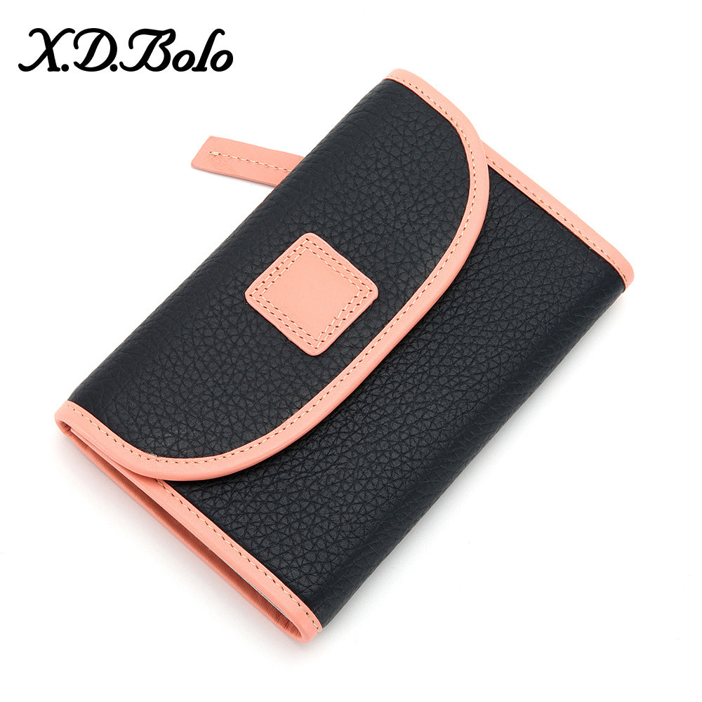 Women's Fashion Short Zipper Soft Cowhide Purses