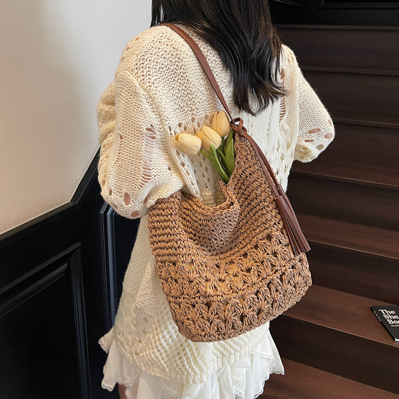 Summer Seaside Vacation Style Beach Fashion Straw Women's Shoulder Bag