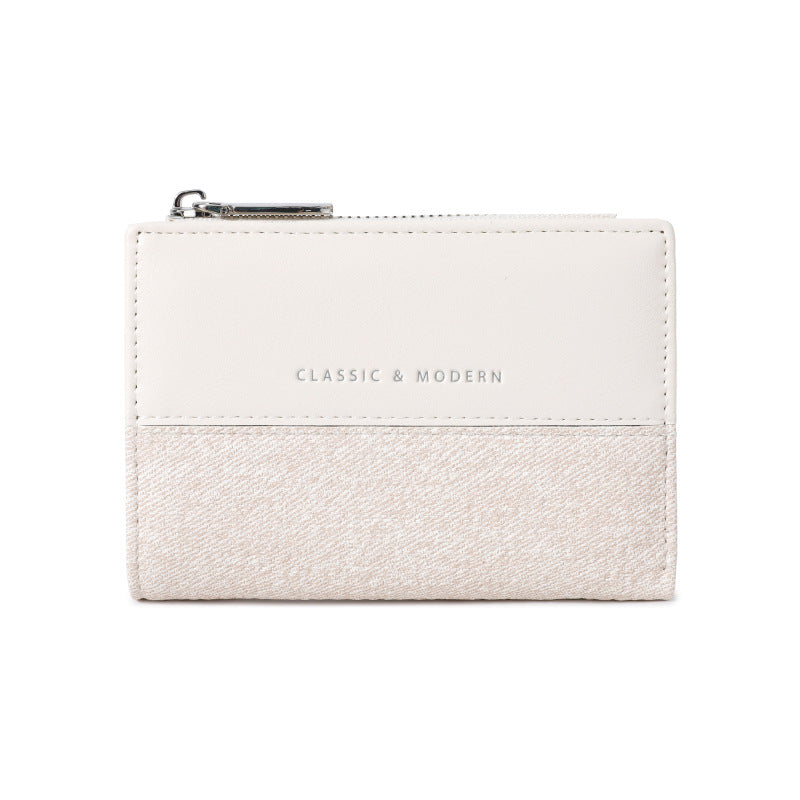 High-grade Folding Stitching Fashion Korean Style Coin Purses