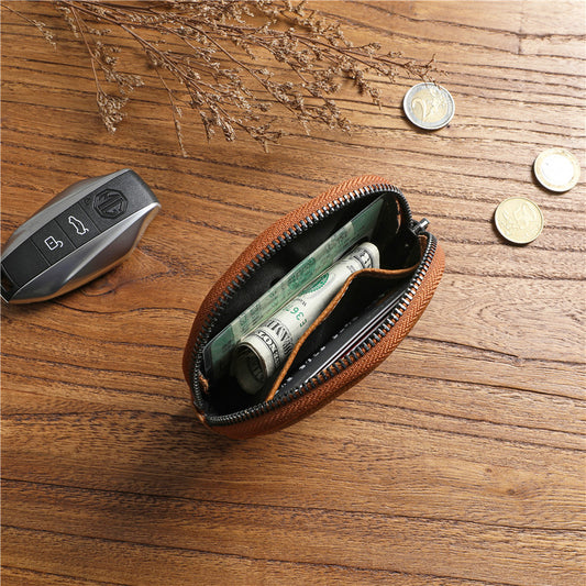 Women's & Men's & Retro Vegetable Tanned Leather Cowhide Large Capacity Ladies Wallets