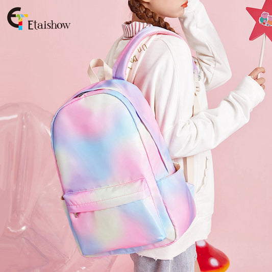 Women's Gradient Color Junior High Lightweight Large Backpacks
