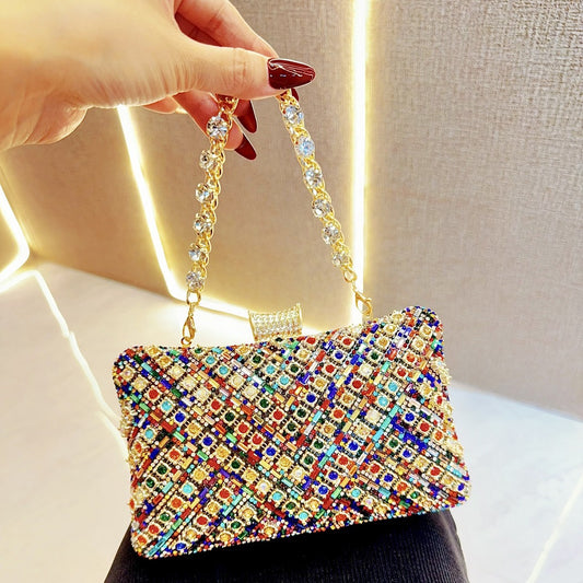 Women's Dress Rhinestone Clutch Diamond Colorful Crystals Evening Bags