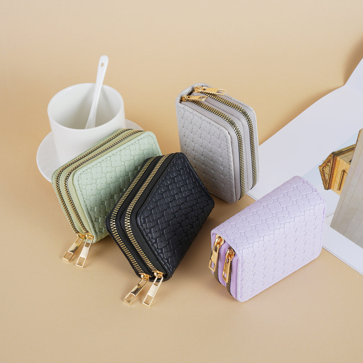 Women's Simple Compact Double Layer Zipper Fashion Ladies Wallet