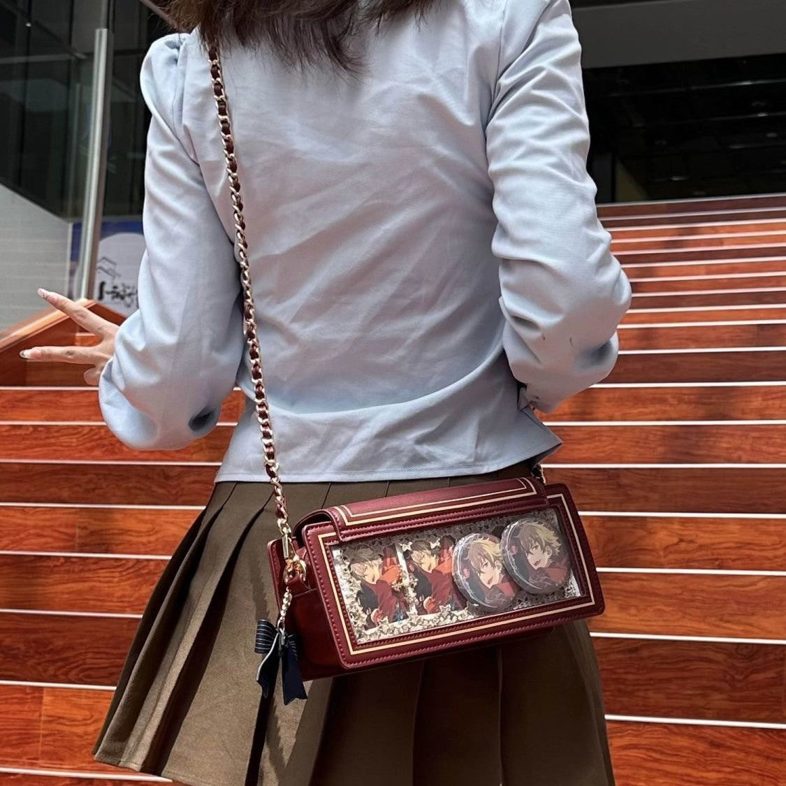 Elegant Chain Rose Letter Flap Envelope Shoulder Bags