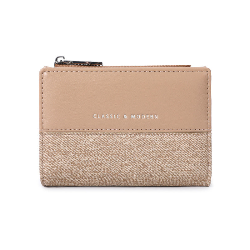 High-grade Folding Stitching Fashion Korean Style Coin Purses