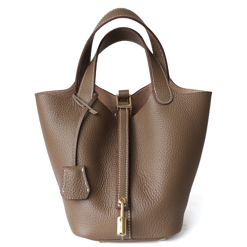 Women's Large Capacity High-grade First Layer Cowhide Vegetable Women's Handbag