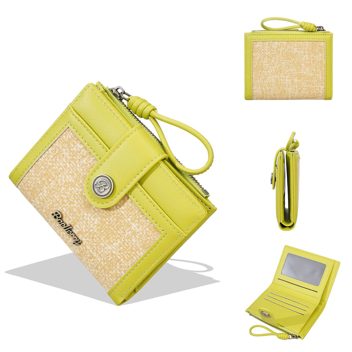 Women's High-grade Color Matching Zipper Multi Slots Ladies Wallet