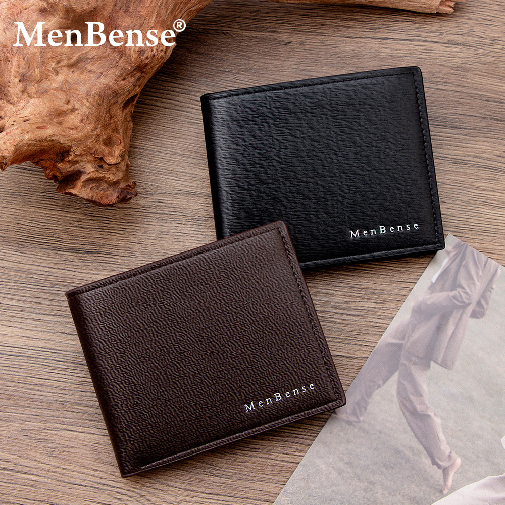Men's Premium Leather Pattern Business Short Horizontal Hinge Multiple Bags