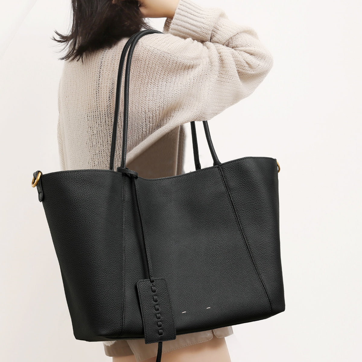 Women's Large Capacity Big First Layer Cowhide Women's Shoulder Bag