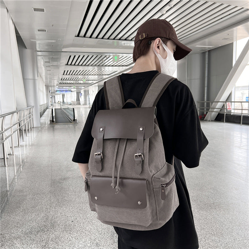 Men's Trendy Vintage Canvas High College Computer Backpacks