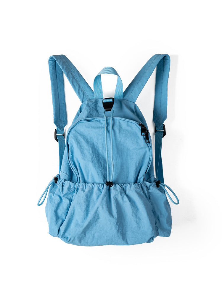 Design Drawstring Ruffle Lightweight Nylon Leisure Backpacks