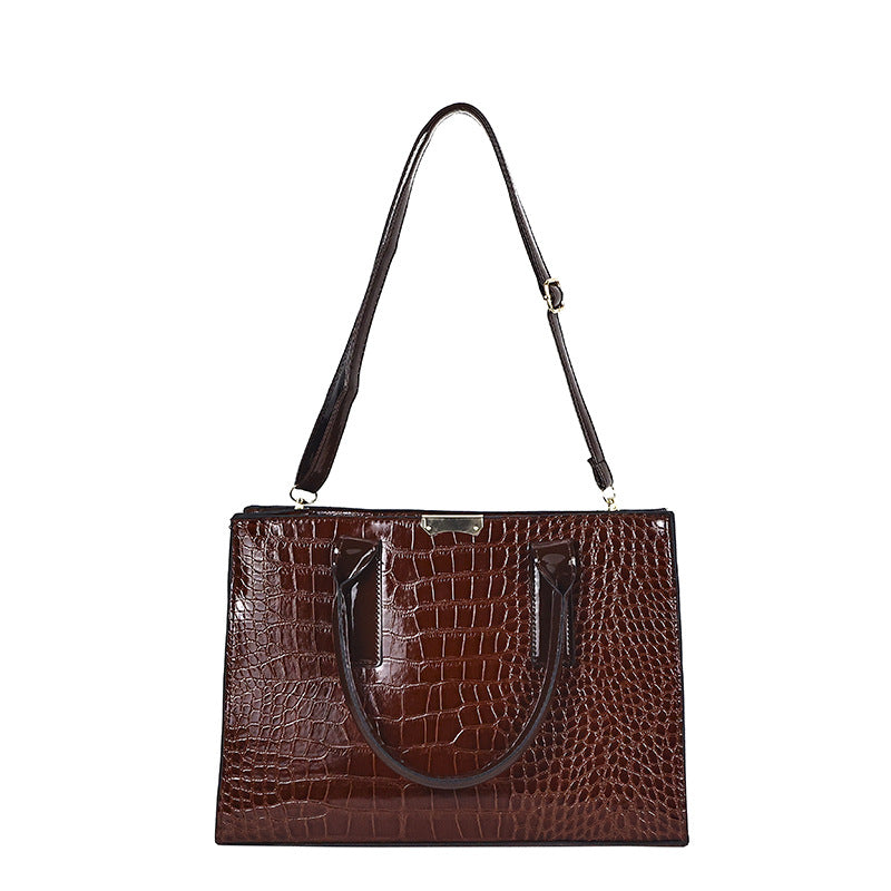Women's Patent Leather Crocodile Pattern Three-piece Set Mother Women's Handbag