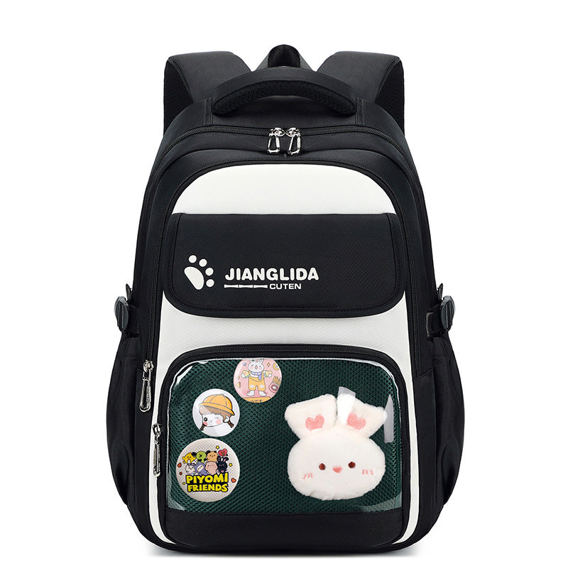 Women's Large Capacity Chinese Black Stain Resistant Middle School Students' Schoolbags