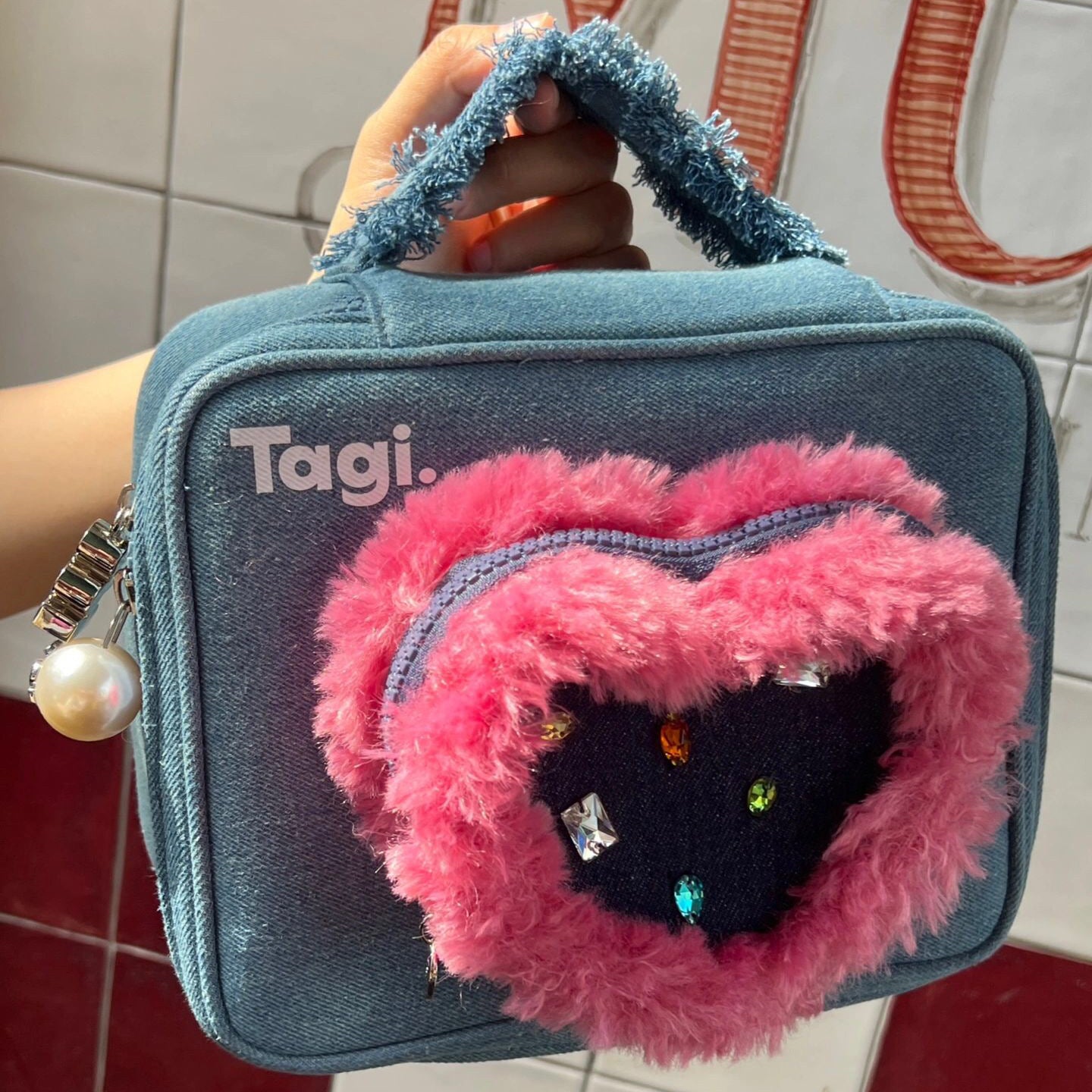 Heart Denim Shell Buggy Rabbit Plaid Bags