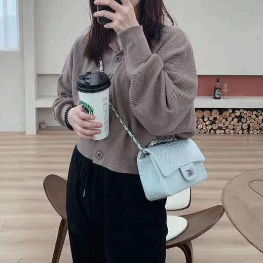 Women's Yak Leather Boutique Classic Style Snakeskin Armpit Bags