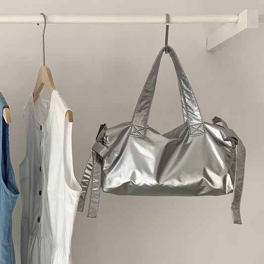 Women's Style Underarm Bow Nylon Large Capacity Shoulder Bags