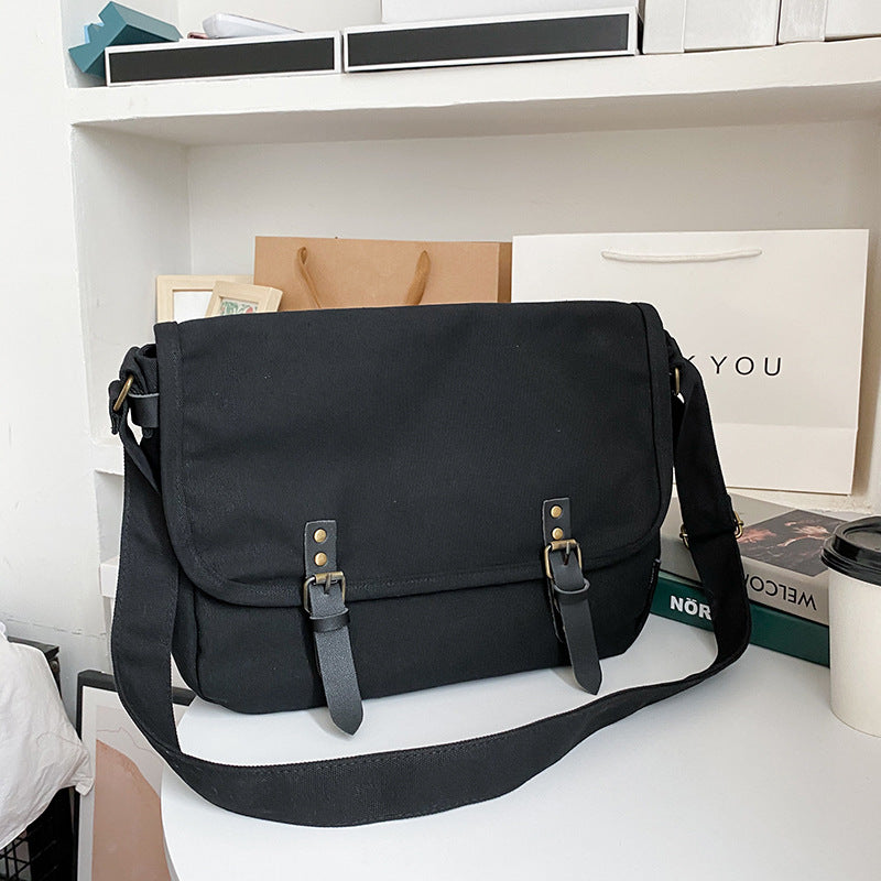 Women's & Men's Style Preppy Retro Flip Canvas Bags