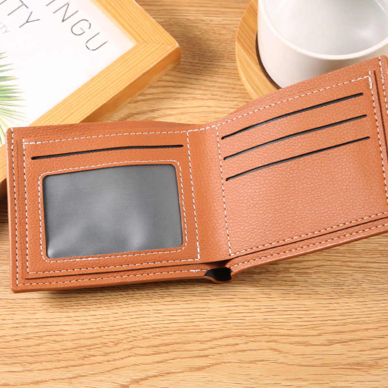 Men's Fashion Lychee Pattern Soft Leather Multiple Men's Wallets
