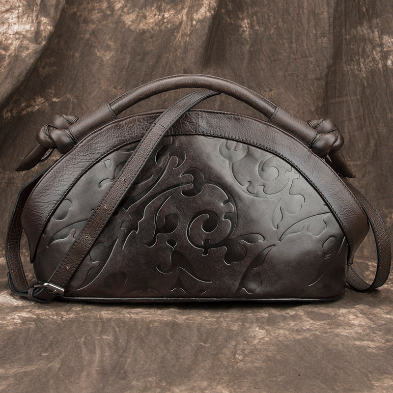 Women's Retro First Layer Cowhide Leather Distressed Bags