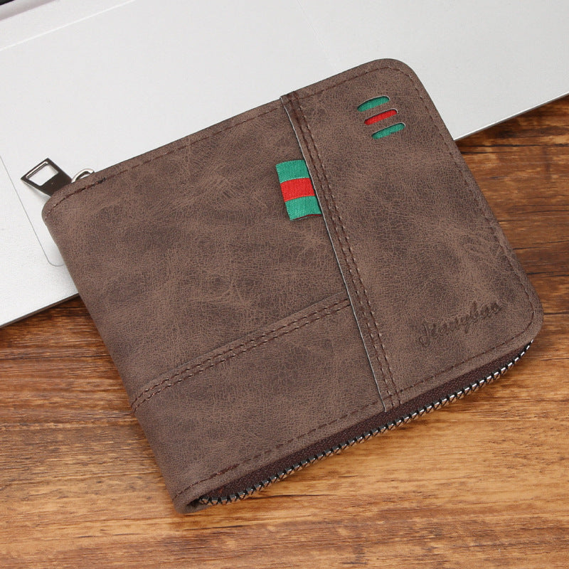 Men's Zipper Multifunctional One Pure Billfold Driving Men's Wallet