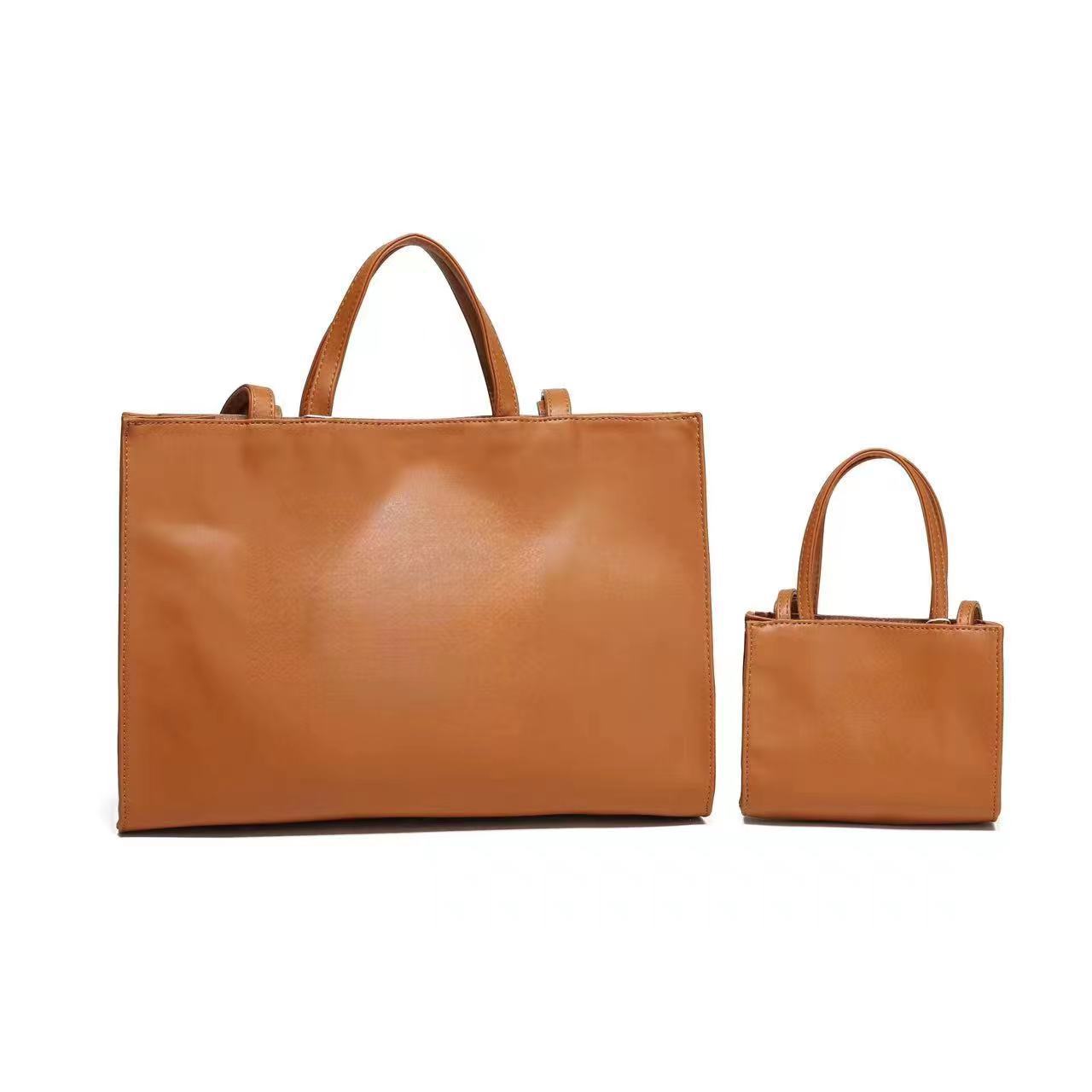 Size Upgraded Fabric Soft Leather Embossed Tote Bags
