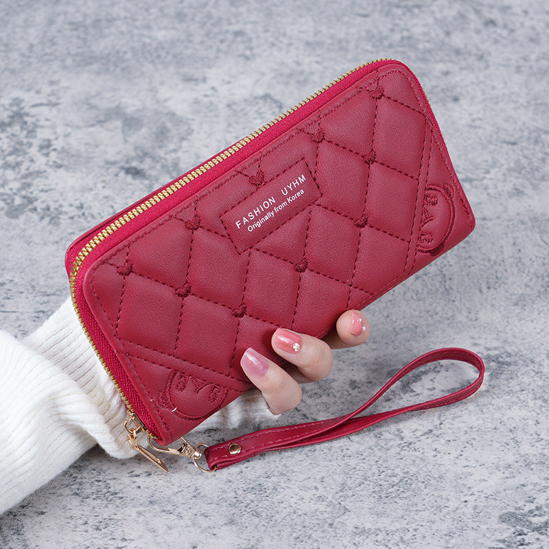 Popular Women's Korean Fashion Embroidery Zipper Coin Purses