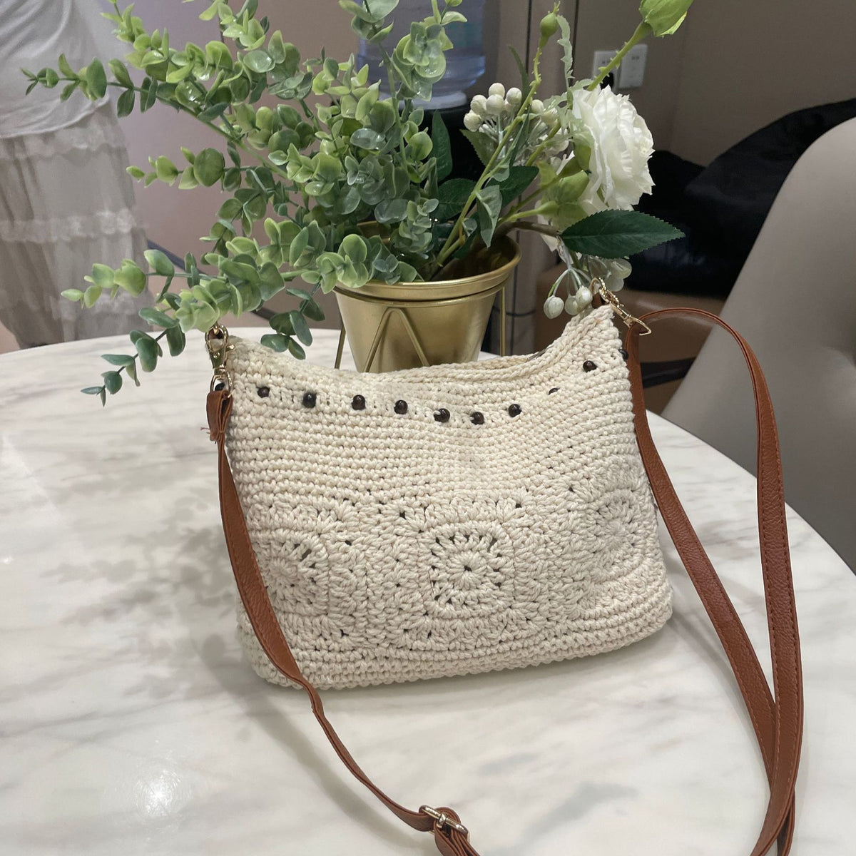 Women's Summer Cotton Thread Woven Large Capacity Ethnic Style Seaside Bags