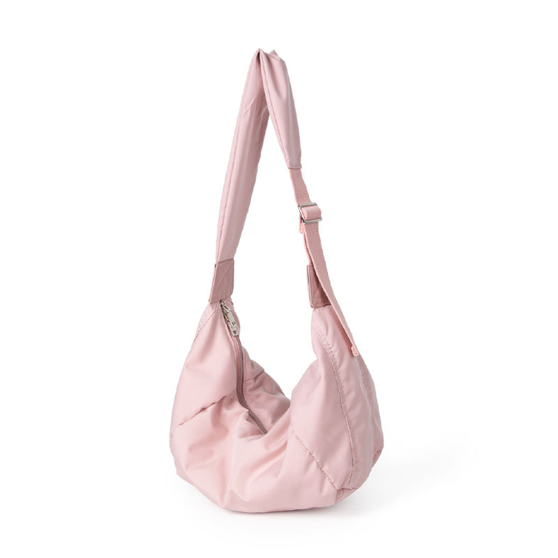 Capacity Nylon Cloth Texture Solid Color Shoulder Bags