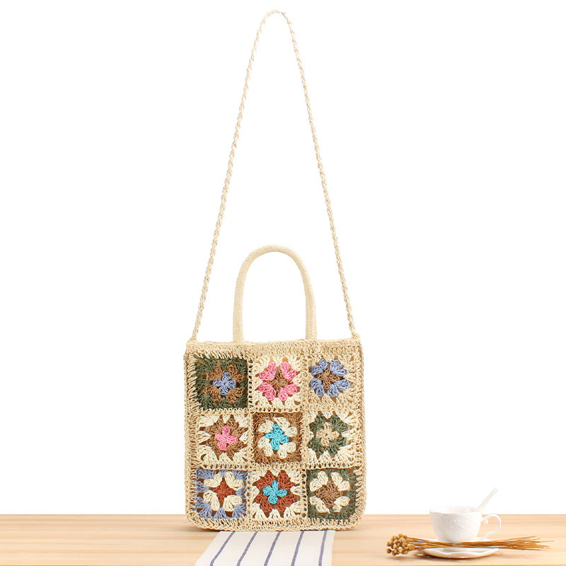 Women's Bohemian Style Woven Handmade Crochet Stitching Crossbody Bags