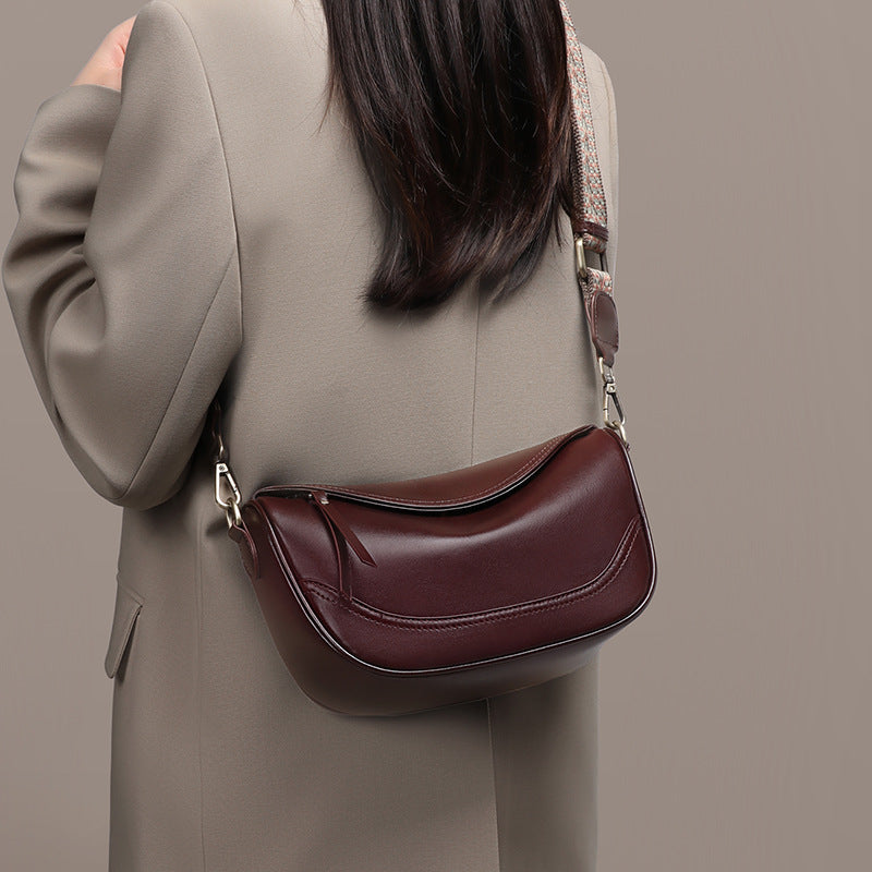 Women's Genuine Leather Commuter High Sense Dumpling Women's Messenger Bag