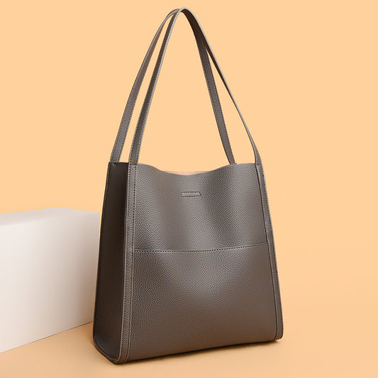 Women's Soft Leather Simple High-grade Large Capacity Shoulder Bags