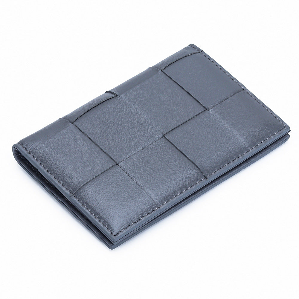 Women's Sheepskin Passport Fashion Woven Cover Credentials Ladies Wallets