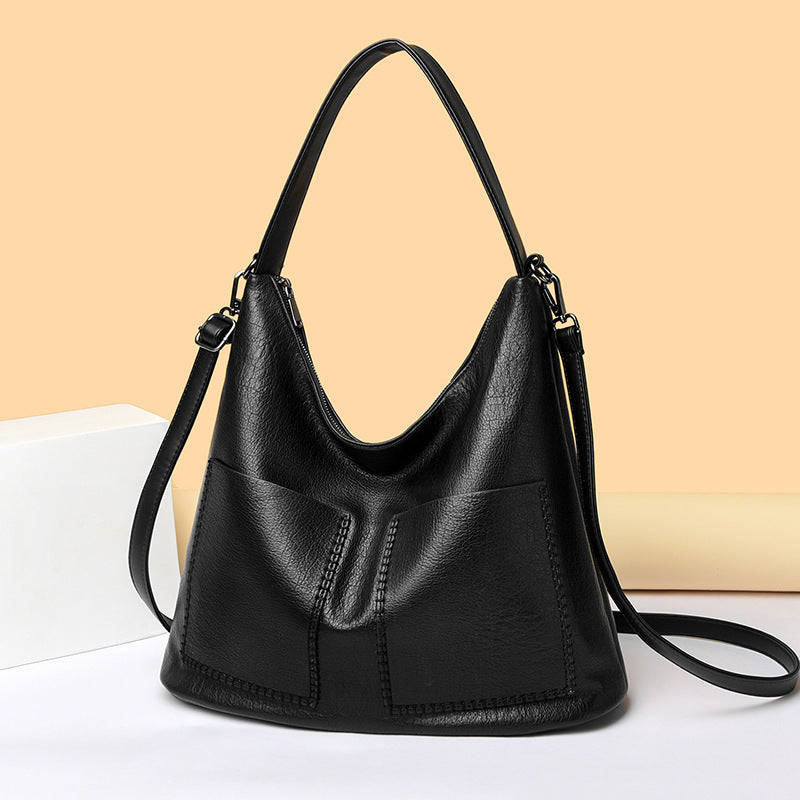 Women's Large Capacity Soft Leather Underarm Commuter Women's Shoulder Bag
