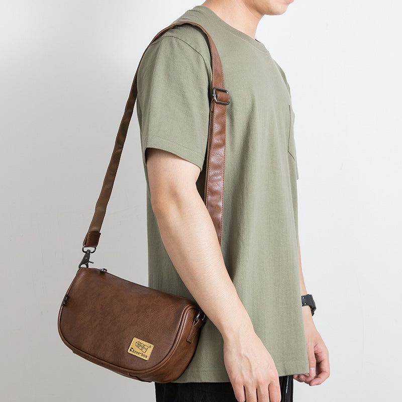 Men's Fashion Leather Leisure Korean Style Retro Men's Messenger Bags